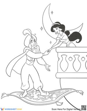 Grade K Jasmine and Aladdin — Printable No-Prep Worksheet