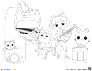 Gabby's Music Band Coloring Page | Essential K-2 Printable