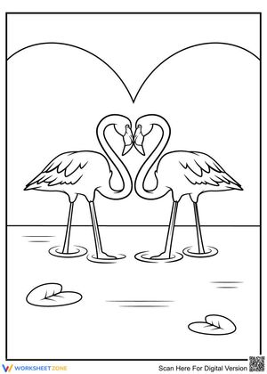 Flamingo Couple Worksheet for Bird Lovers