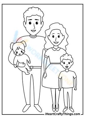 Family of Four Worksheet: Understanding Relationships