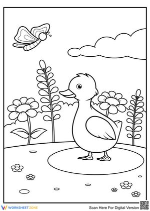 A duck in the garden