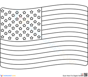Wavy American Flag Coloring Page