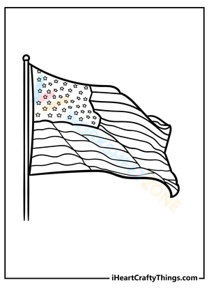 American flaf in the wind