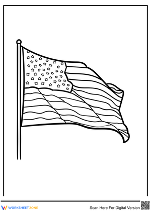American flaf in the wind