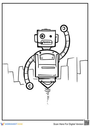 High-Tech Robot Coloring Page | Essential K-5 Printable