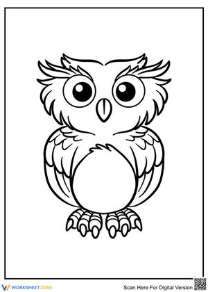 Baby Owl Learning Sheet for Kids