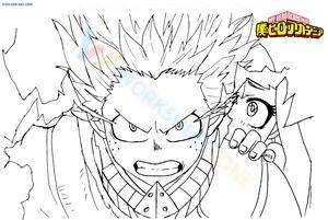 My Hero Academia Coloring Page: Deku in Action