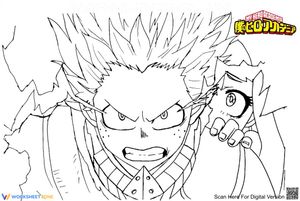 My Hero Academia Coloring Page: Deku in Action