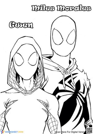 Gwen and Miles Morales Coloring Page | Essential Printable