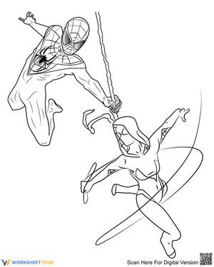 Miles Morales and Gwen Coloring Page | Essential Printable