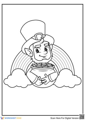 Leprechaun Holding Pot of Gold