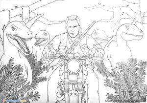 Jurassic World Coloring Page: Raptor Chase!