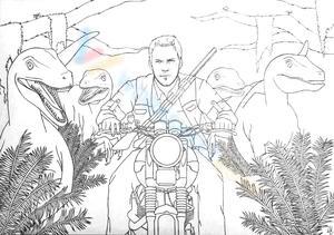 Jurassic World Coloring Page: Raptor Chase!