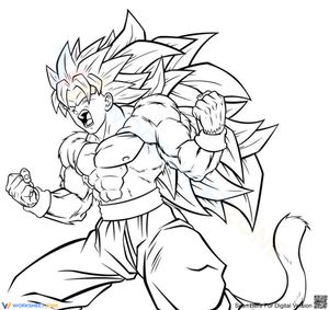 Powerful Goku Coloring Page | Essential Grade K-5 Art