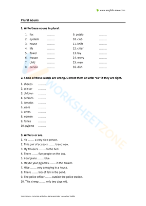 Plural nouns practice