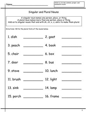 Nouns: Singular and Plural Exercises