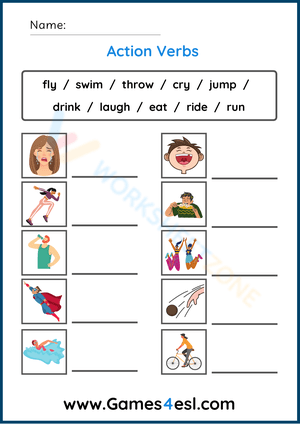 Action Verbs Exercise Worksheet