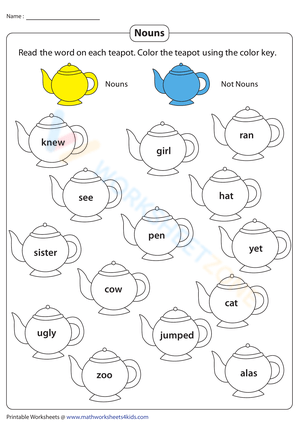 Nouns Exercise Learning Sheet