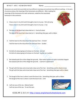 Grammar Comprehension Worksheet