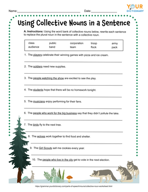 Collective Nouns Worksheet Activity