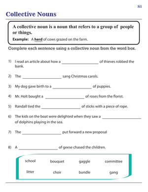 Identifying Collective Nouns Worksheet