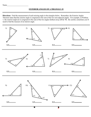 Understanding Exterior Angles of a Triangle