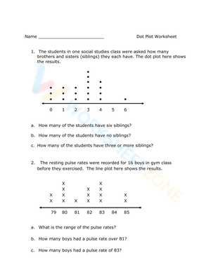 Working with a Dot Plot Worksheet