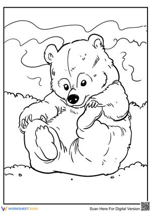 Cute Bear Cub Coloring Page