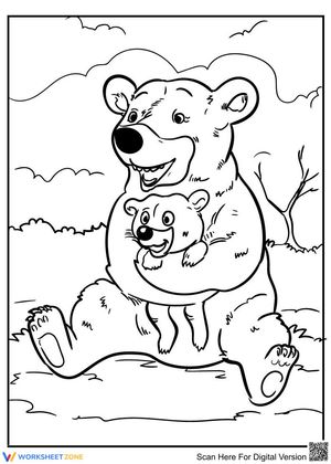 Mommy bear holding baby bear