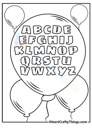 Alphabet chart on the balloon
