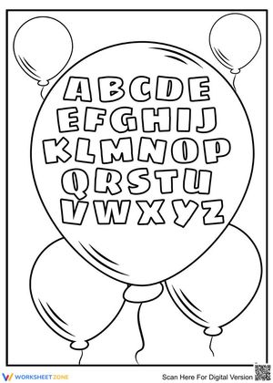 Alphabet chart on the balloon