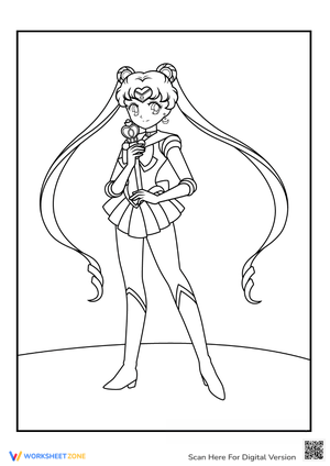 Cartoon Girl Coloring Page