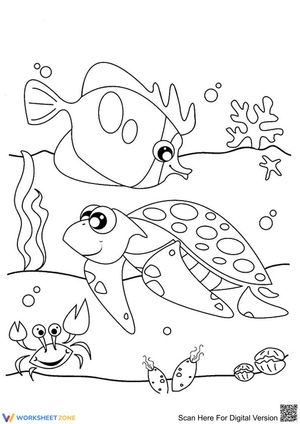 Cute Ocean Animals Coloring Page | Essential Printable