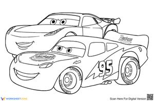 Lightning Mcqueen and Jackson Storm Coloring