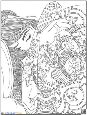 Sleeping Girl Coloring Page | Essential Grade 1-5 Art