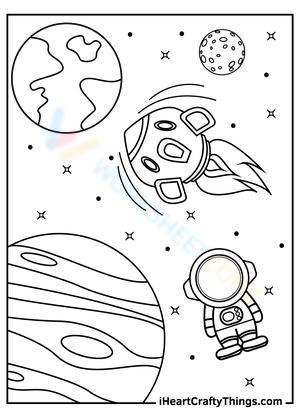 Astronaut at Outer Space Worksheet