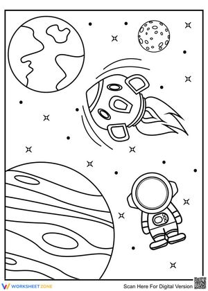Astronaut at Outer Space Worksheet