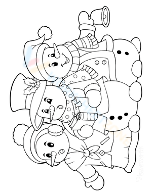 Three Snowman singing