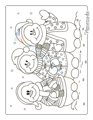 Three Snowman wear jackets