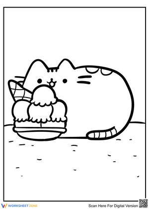 Pusheen and ice cream