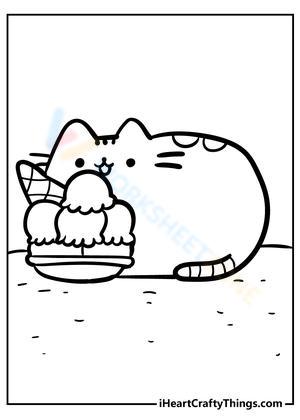 Pusheen and ice cream