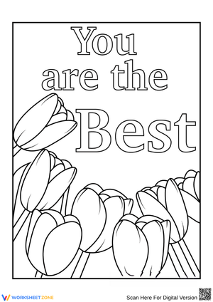 Tulip-Themed Appreciation Coloring Page