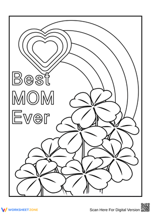 Best Mom Ever Rainbow Coloring Page