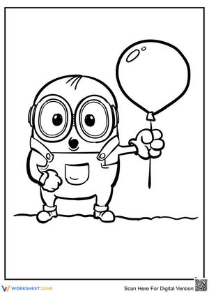 Minion holding a balloon
