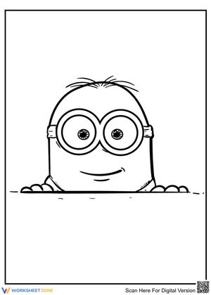 Happy Minion Coloring Page | Printable Grade K-5