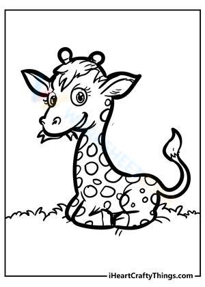 Baby Giraffe Illustration Worksheet