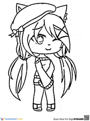 Cute Girl from Gacha Life Illustration Worksheet