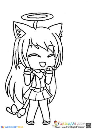 Lovely Girl from Gacha Life Illustration Worksheet