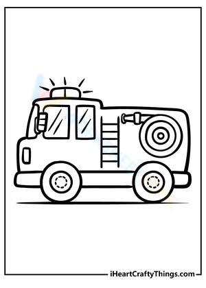 Fire Truck on the Way Illustration Worksheet