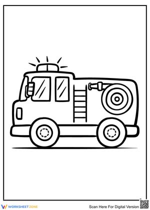 Fire Truck on the Way Illustration Worksheet